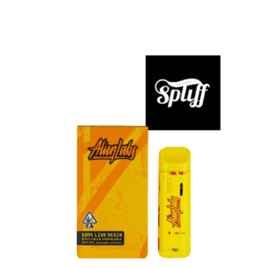 Vape pen and resin packaging at Spliff Nation Dispensary in Los Angeles, CA