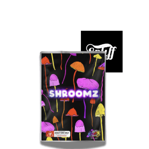 Colorful Shroomz mushroom package for premium psilocybin mushrooms.